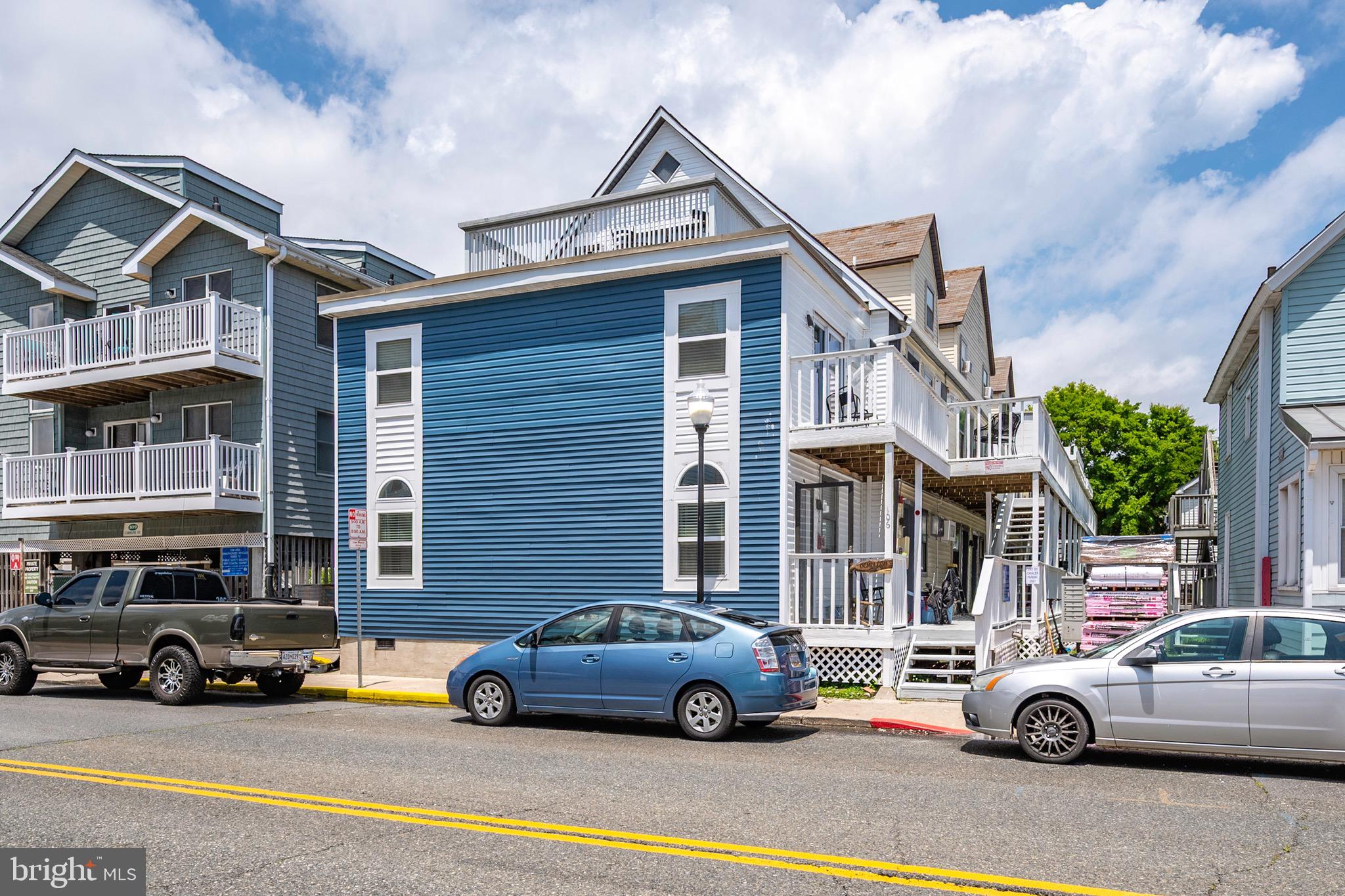 a car parked in front of a house