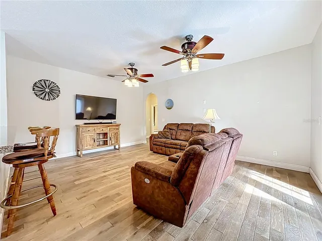 a living room with furniture