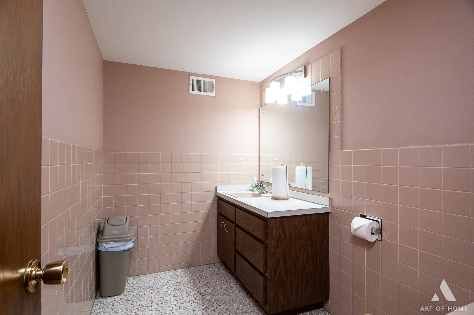 7922 South Pulaski Road Chicago, IL 60652 - Photo 33 of 96 a bathroom with a double vanity sink a toilet and a mirror