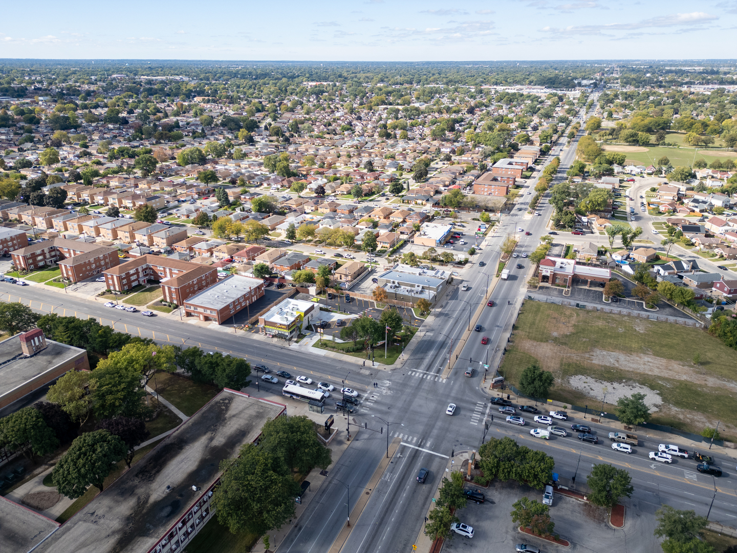 7922 South Pulaski Road Chicago, IL 60652 - Photo 83 of 96 an aerial view of residential houses with outdoor space