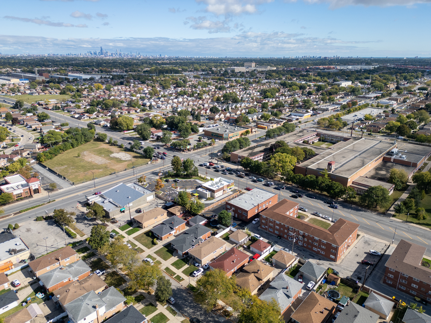 7922 South Pulaski Road Chicago, IL 60652 - Photo 87 of 96 an aerial view of a city with lots of residential buildings
