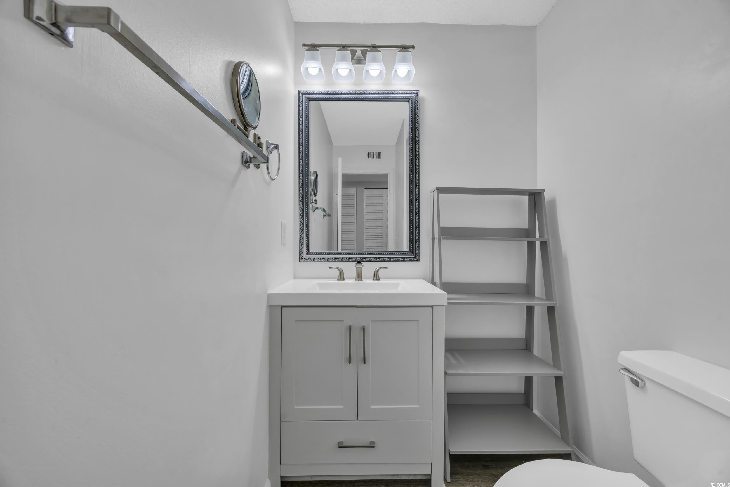 1100 Possum Trot Road, Unit C202 North Myrtle Beach, SC 29582 - Photo 11 of 34 Half bath featuring baseboards, vanity, and toilet