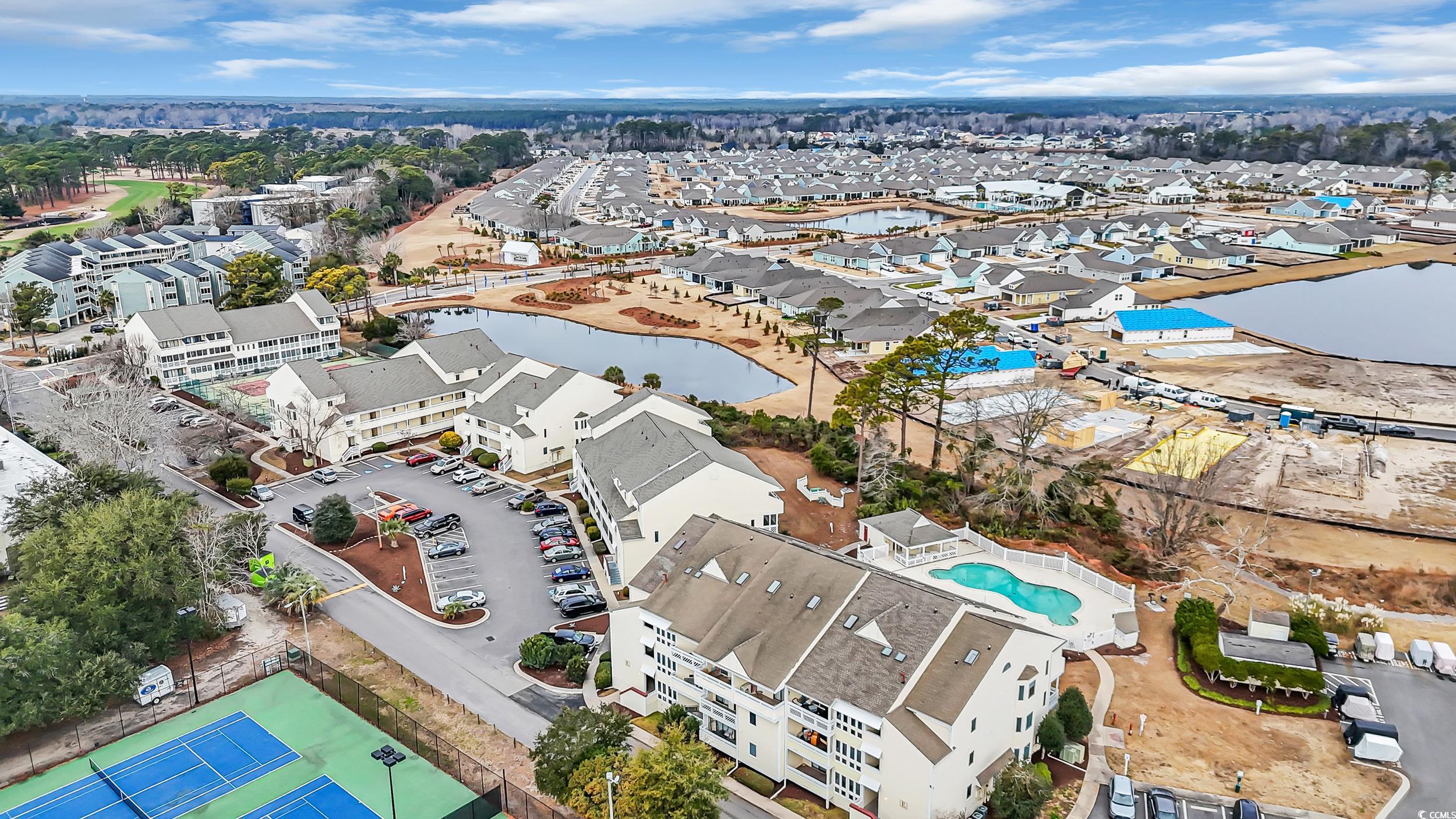 1100 Possum Trot Road, Unit C202 North Myrtle Beach, SC 29582 - Photo 24 of 34 Aerial view with a water view and a residential vi
