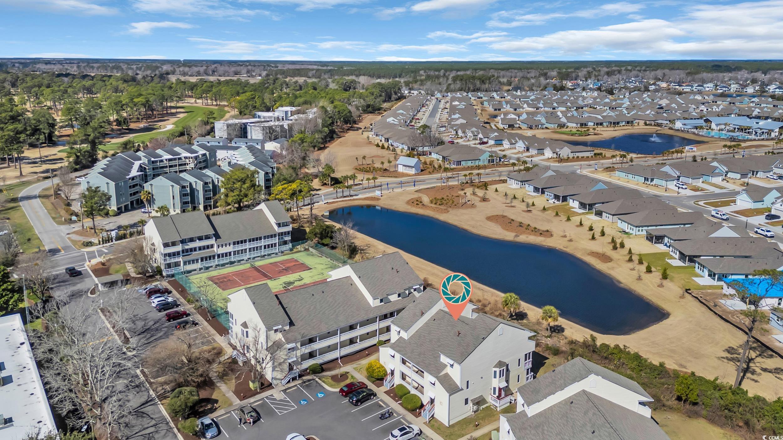 1100 Possum Trot Road, Unit C202 North Myrtle Beach, SC 29582 - Photo 30 of 34 Drone / aerial view with a water view and a reside