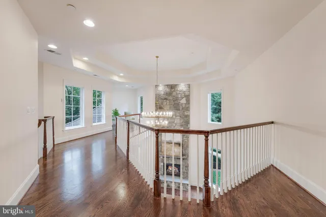 a view of entryway with wooden floor