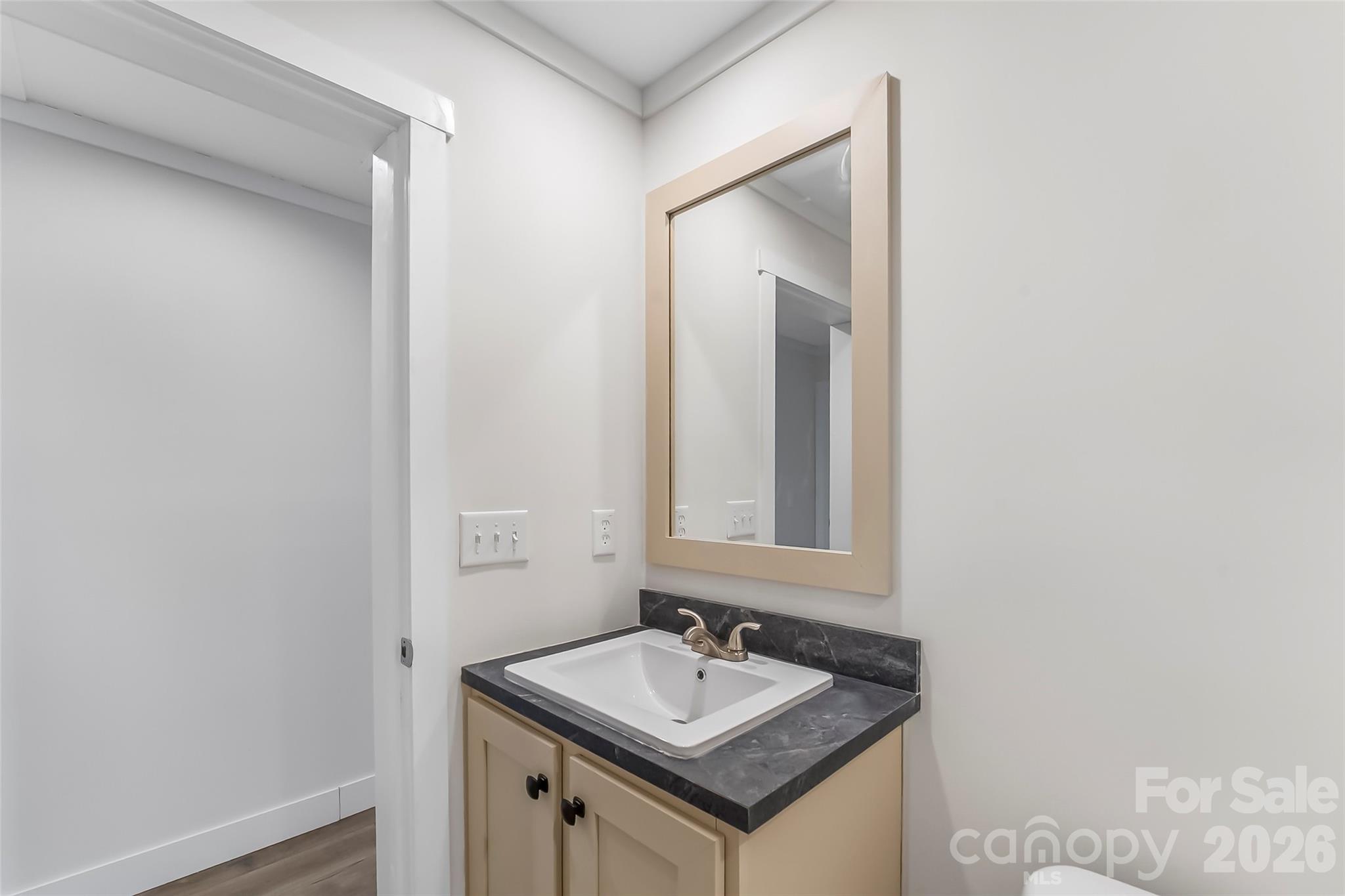1710 Hudlow Road Forest City, NC 28043 - Photo 18 of 23 a bathroom with a granite countertop sink and a mirror