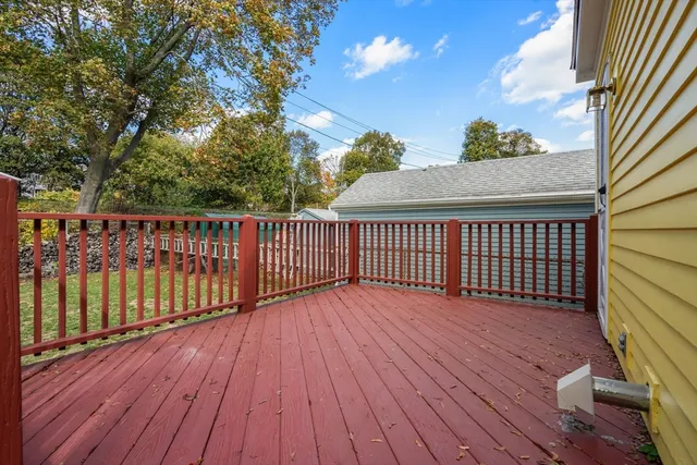 a view of wooden deck
