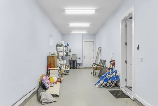 a view of an ocean with beach
