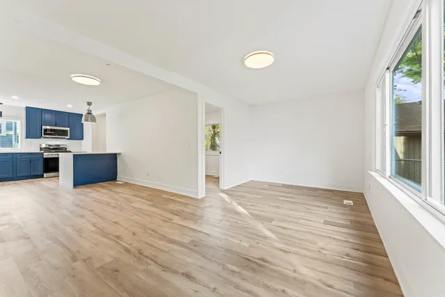 a view of kitchen and microwave