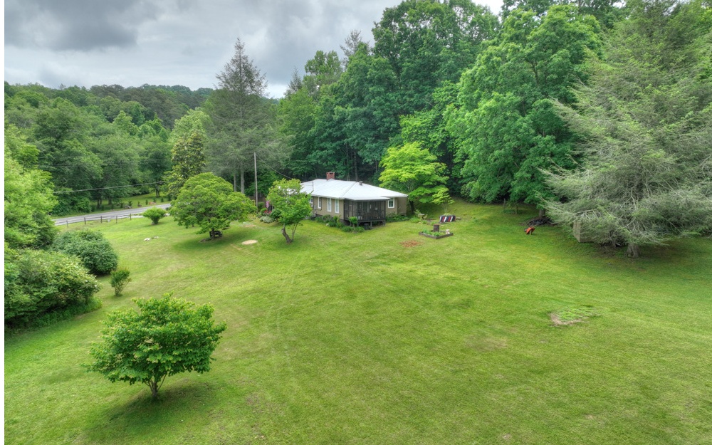 920 Tennis Court Road Blue Ridge, GA 30513 - Photo 48 of 56 a view of a garden with a bench and trees
