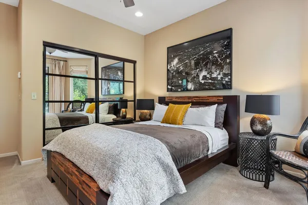 a view of a garden with plants