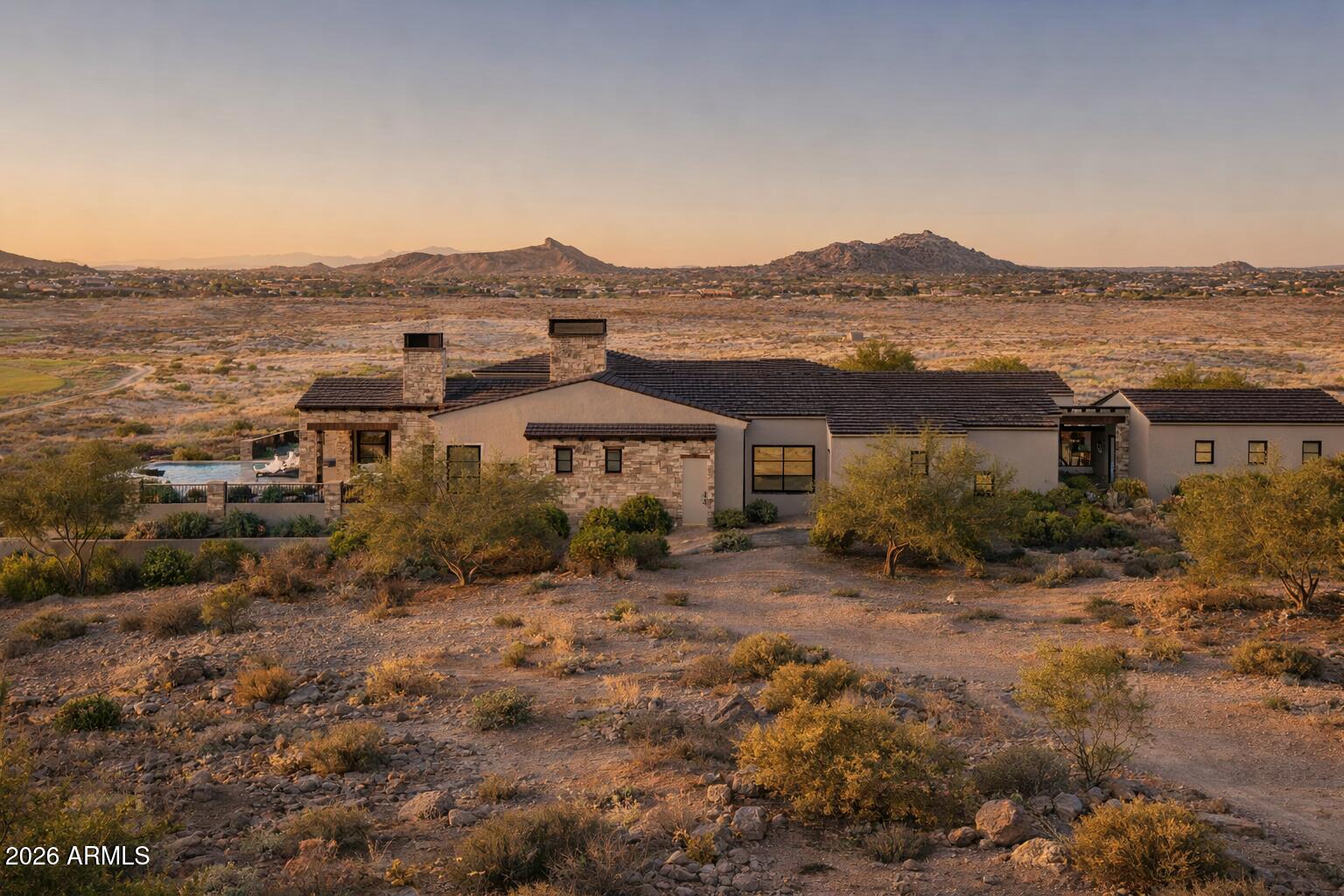 11002 East Wildcat Hill Road Scottsdale, AZ 85262 - Photo 6 of 20 a view of a town with mountains in the background
