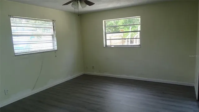 an empty room with a window