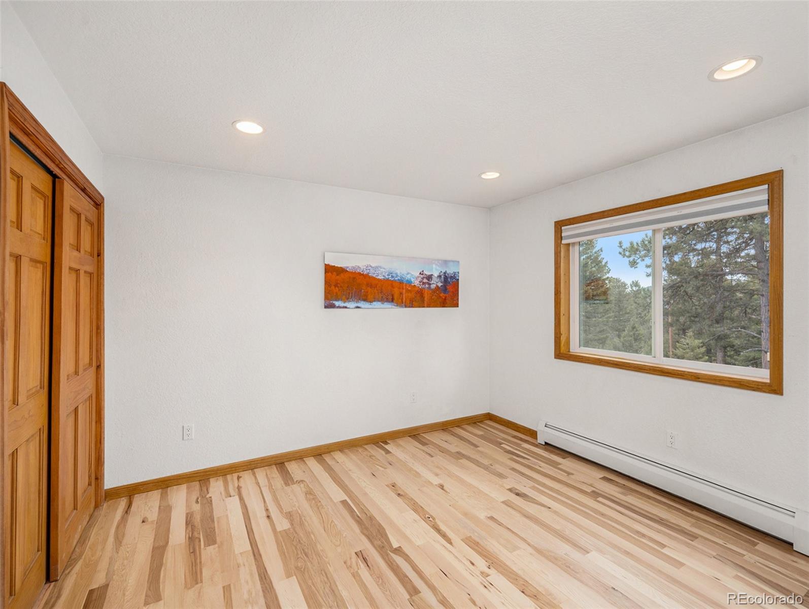 11748 Apache Trail Conifer, CO 80433 - Photo 18 of 34 a view of empty room with wooden floor and fan