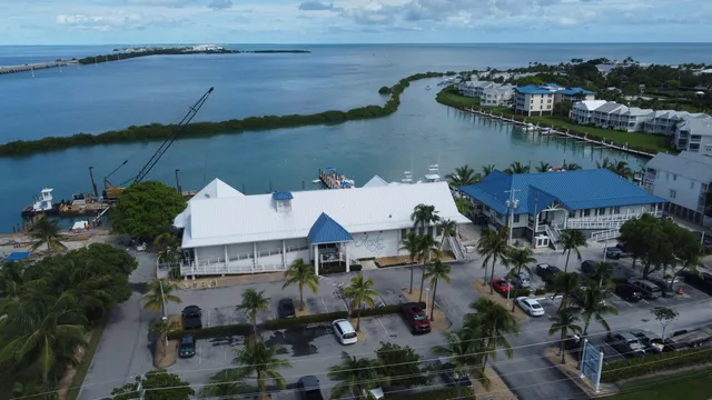 an aerial view of a houses with outdoor space