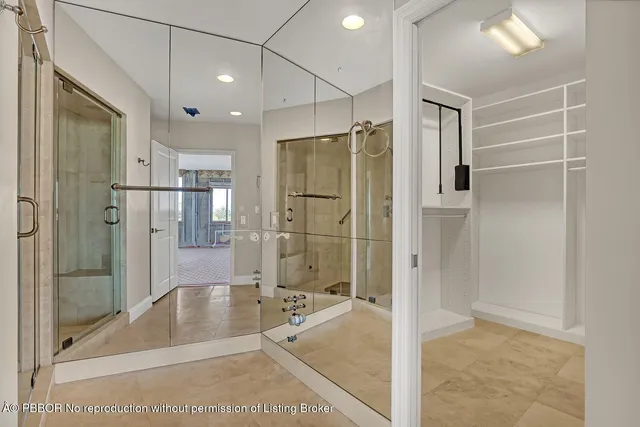 a bathroom with a shower