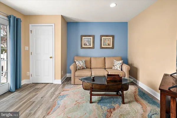 an aerial view of a house with outdoor space