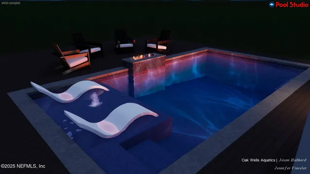 a view of a chairs and table on the deck