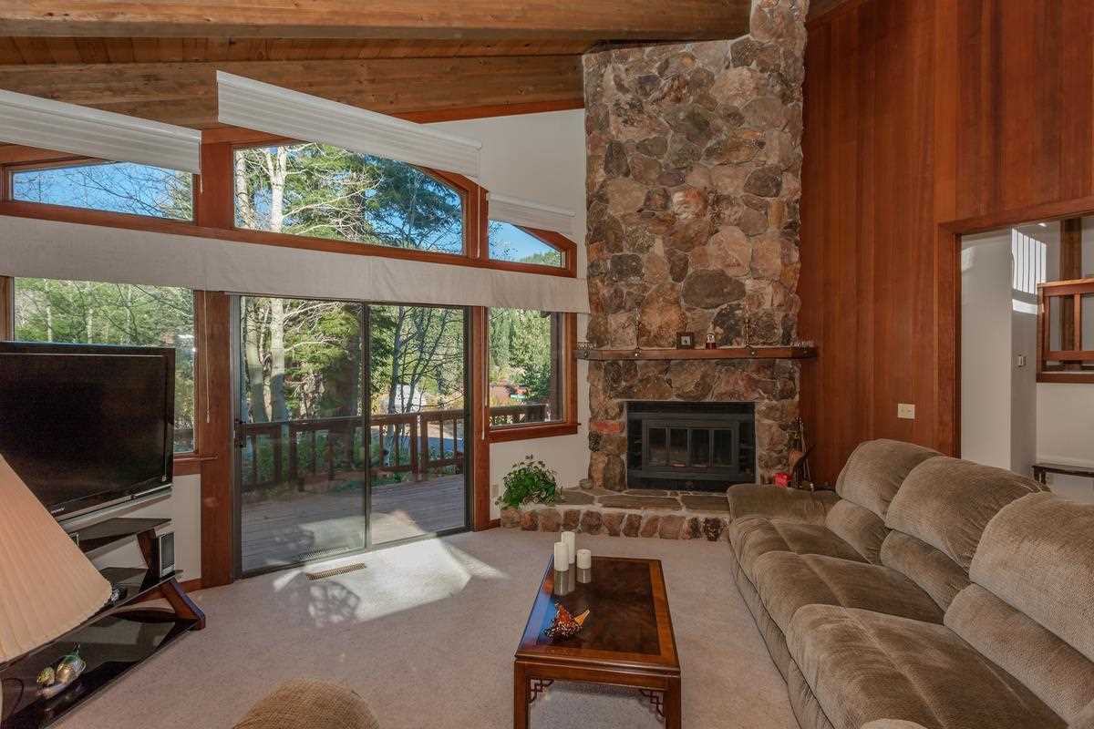 1311 Pine Trail Alpine Meadows, CA 96146 - Photo 7 of 14 a living room with furniture a flat screen tv and a fireplace