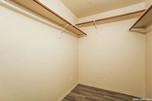 a view of small space with racks on the wall