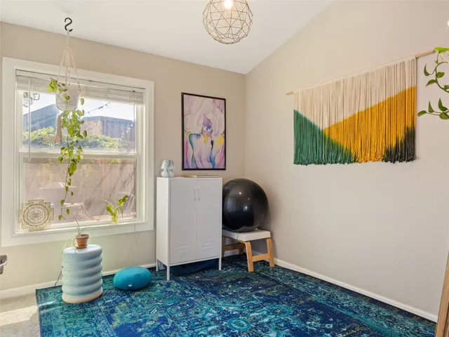 a view of table and chair in a room