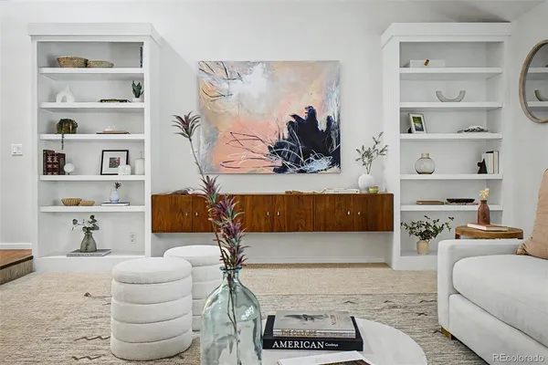a living room with furniture and a couch