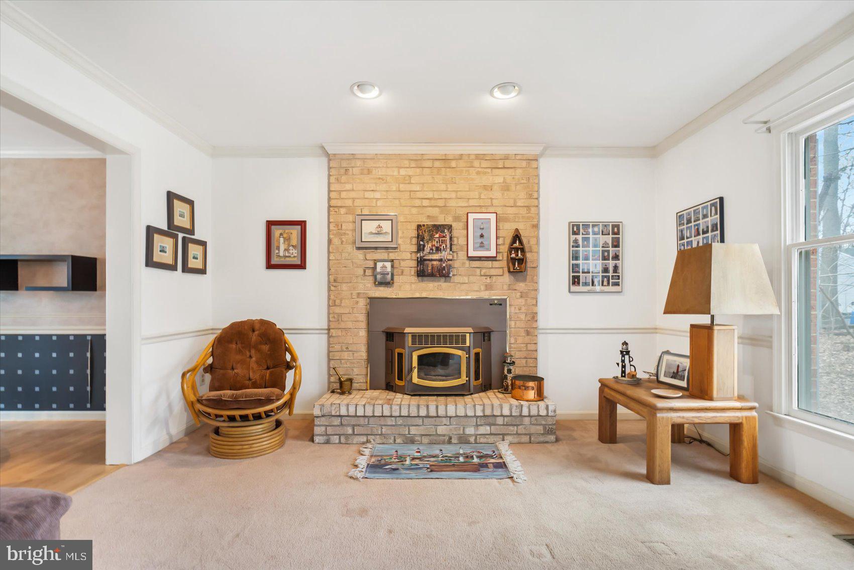 318 Cockeys Mill Road Reisterstown, MD 21136 - Photo 18 of 65 Living room with pellet stove insert