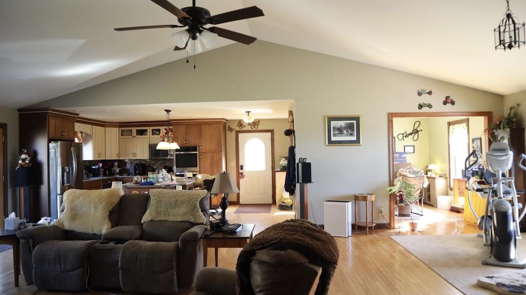 1247 Cannady School Road Southeast Floyd, VA 24091 - Photo 22 of 54 a living room with furniture and a chandelier