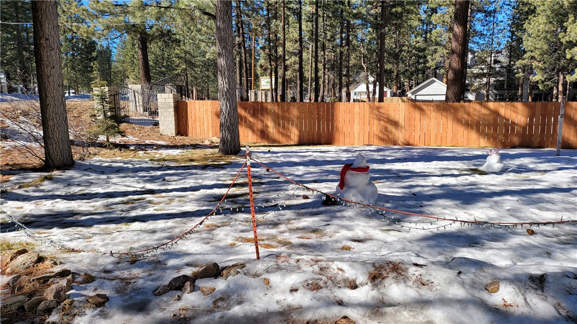 42268 Moonridge Road Big Bear Lake, CA 92315 - Photo 12 of 54 a backyard of a house with trees and outdoor space