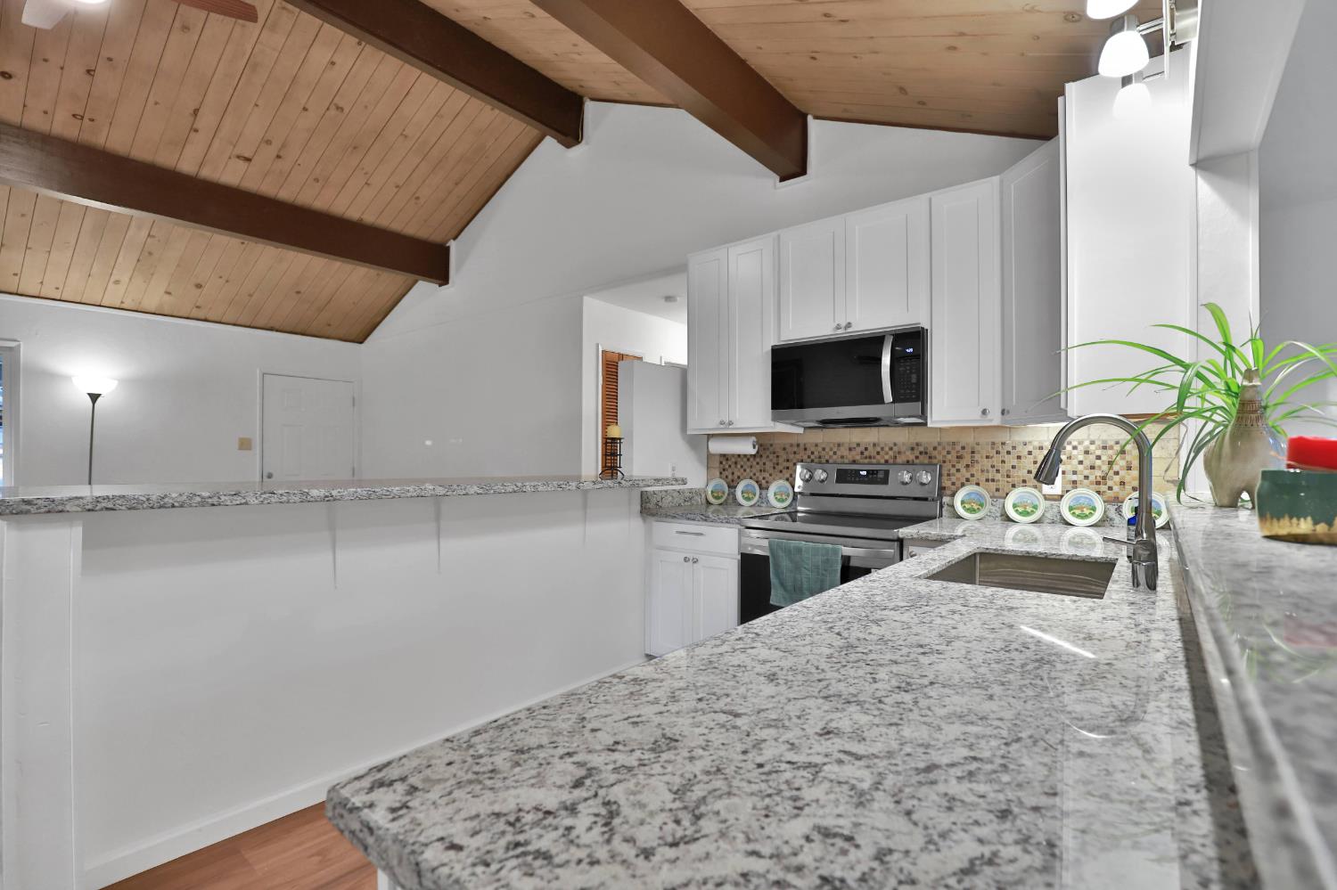 3060 Leaf Circle Pollock Pines, CA 95726 - Photo 10 of 38 a kitchen with a stove a sink and a microwave
