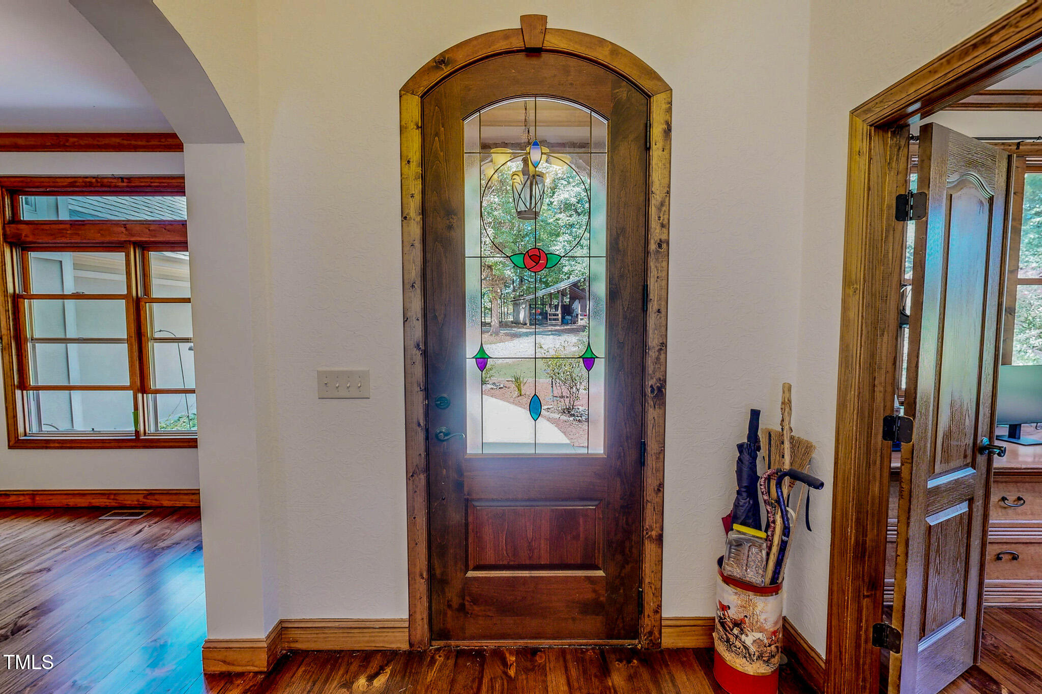 576 Duncan Road Timberlake, NC 27583 - Photo 54 of 91 a view of an entryway with wooden floor and door