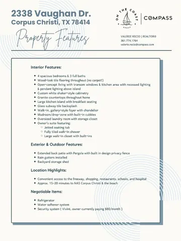 $387,400 | 2338 Vaughan Drive, Corpus Christi, TX 78414