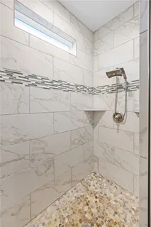 a bathroom with a shower