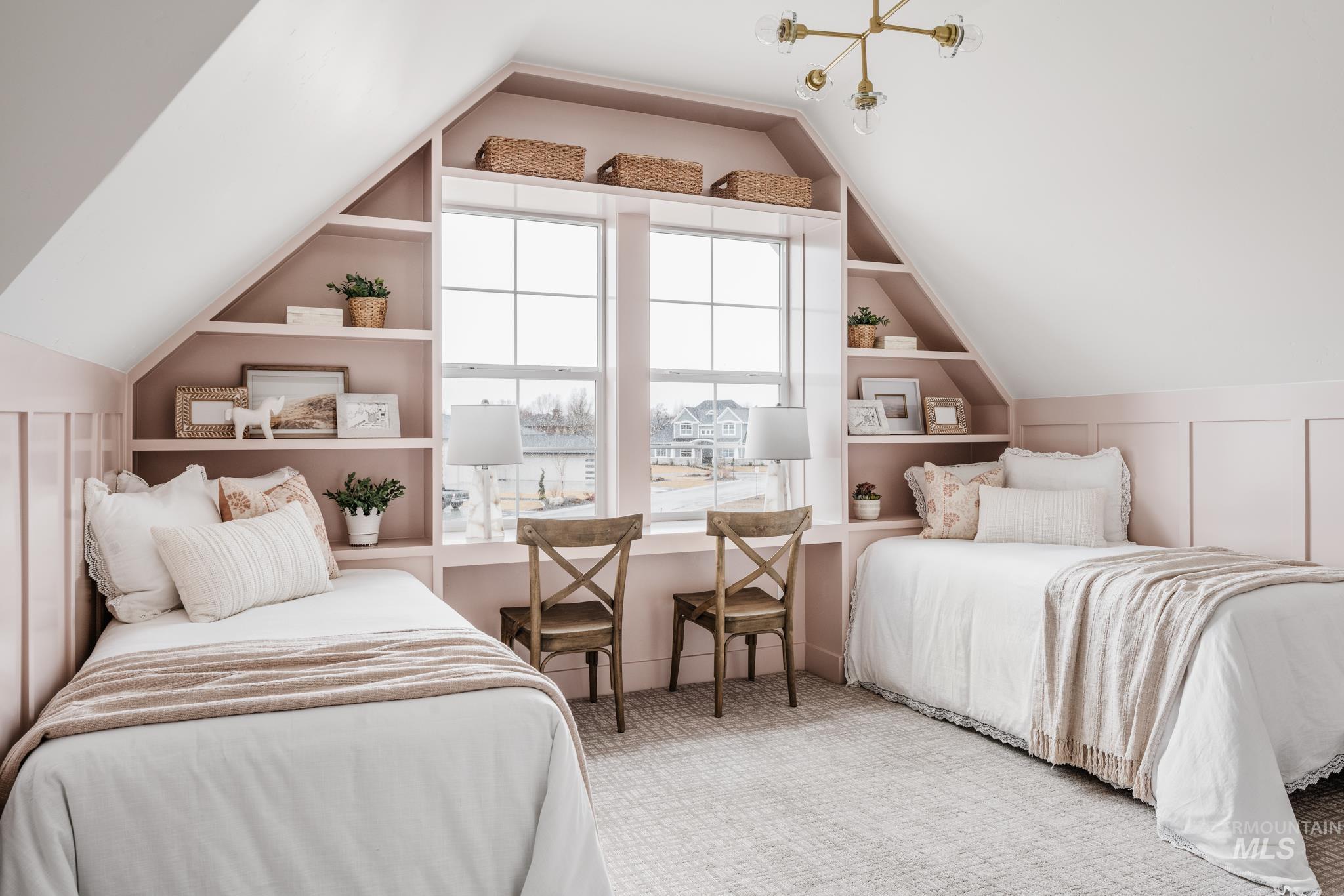 7448 North Cavea Lane Meridian, ID 83646 - Photo 27 of 40 Bedroom with vaulted ceiling and carpet