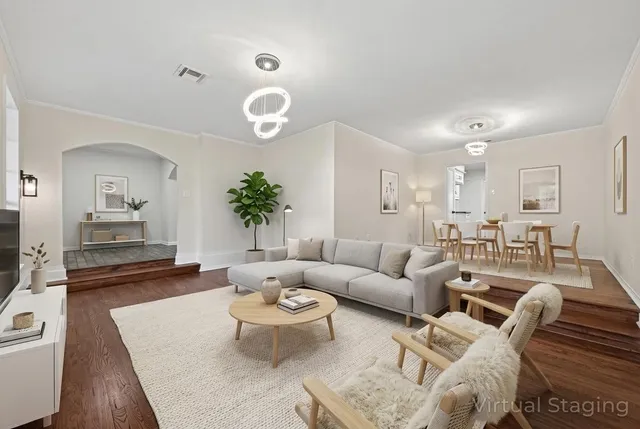 a kitchen with a stove and a microwave