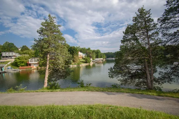 a view of a pathway both side of yard