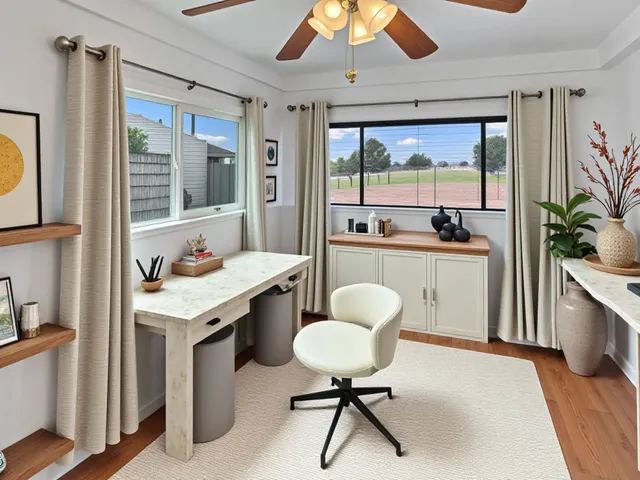 a view of a room with wooden floor and a window