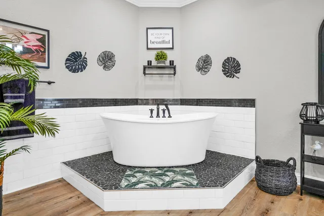 a bird view of a house with a swimming pool