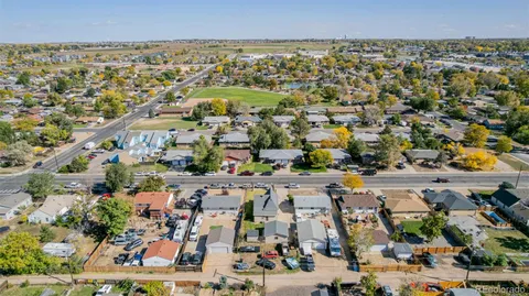an aerial view of a city