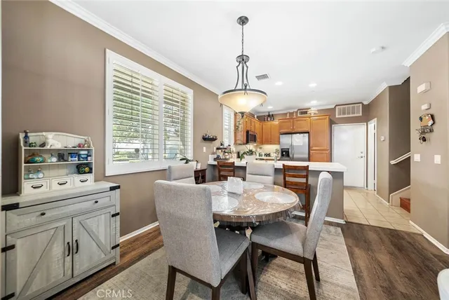 a view of a dining room and livingroom view