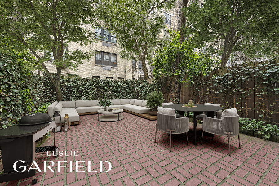 159 East 71st Street Manhattan, NY 10021 - Photo 6 of 14 a view of a patio with table and chairs potted plants and a large tree
