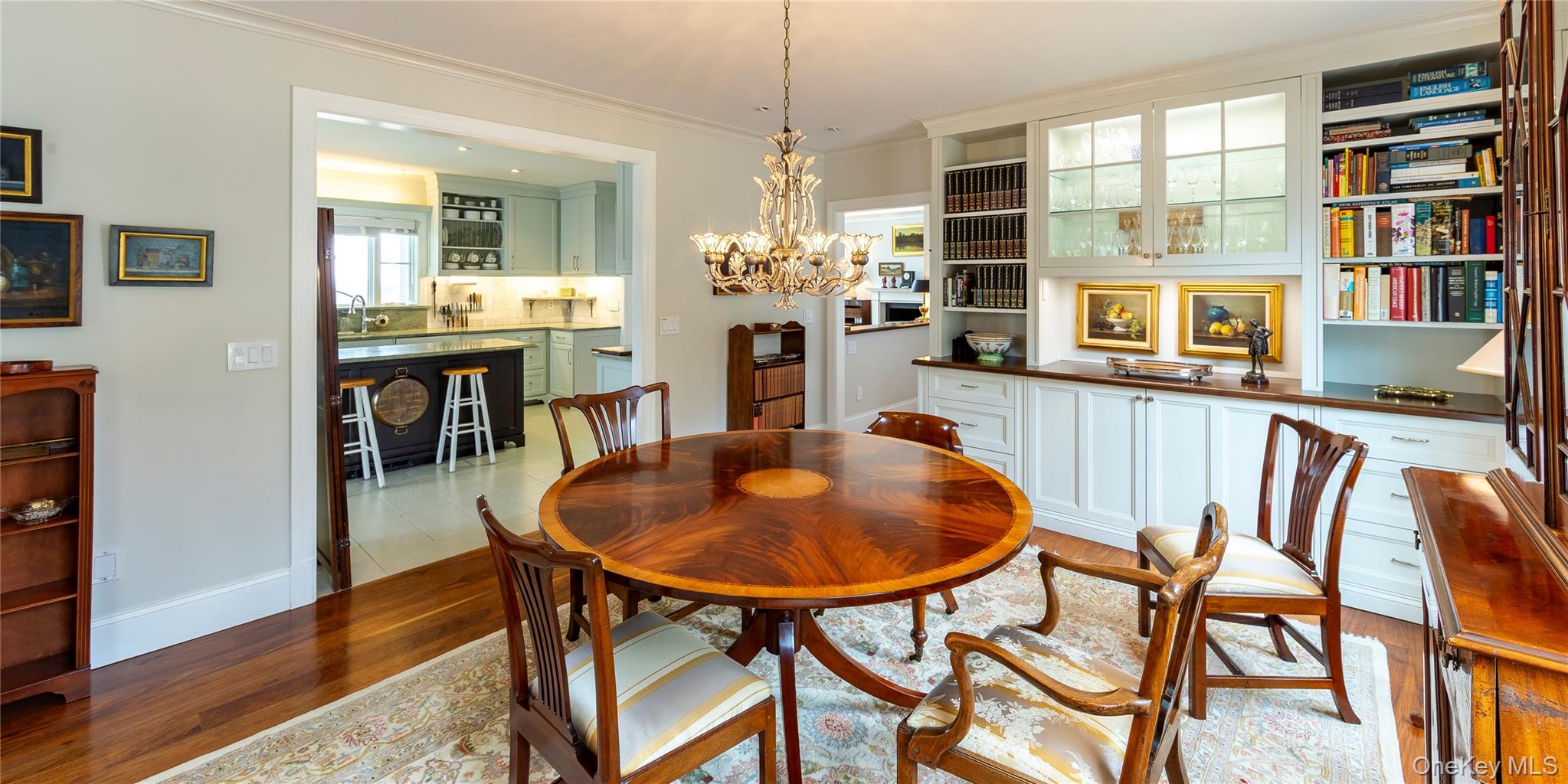 34 Meeting House Road Pawling, NY 12564 - Photo 11 of 44 a dining room with furniture a chandelier and wooden floor