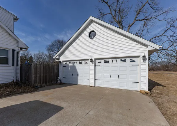 a view of a house with a garage