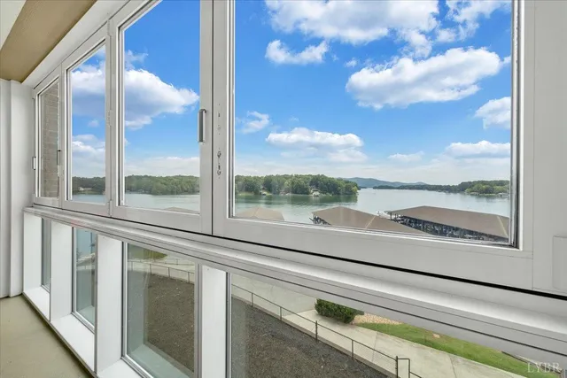 a view of a glass door