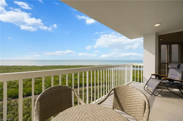 a balcony view with a couch