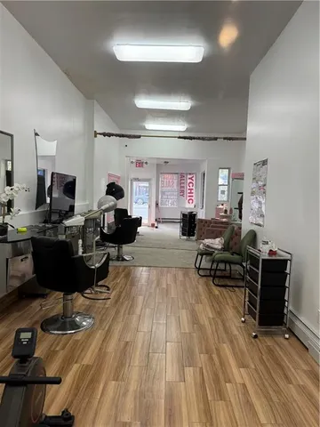 a living room with furniture or couch and a fireplace