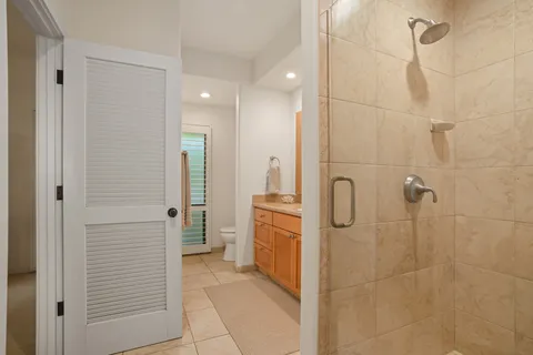 a bathroom with a shower