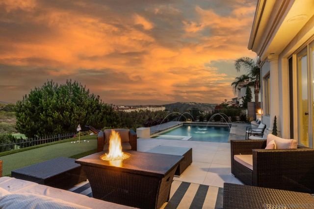 a view of a balcony with lake view and mountain view