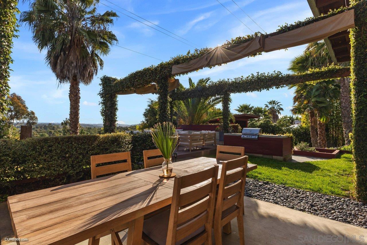 3545 Dove Hollow Road Encinitas, CA 92024 - Photo 53 of 69 a view of a patio with a table chairs and a patio