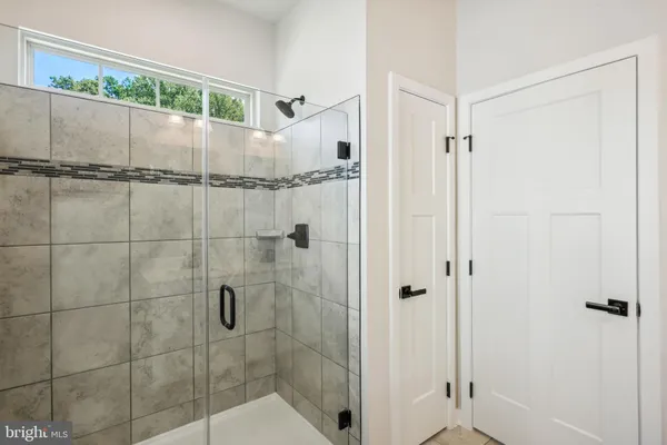 a bathroom with a shower